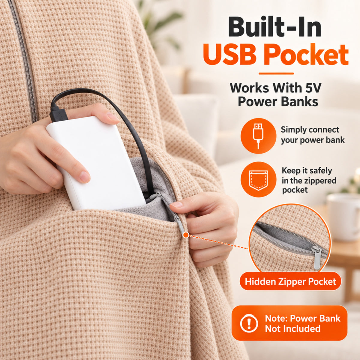Cosy Hands-Free USB Heated Shawl - Demo Ozerty